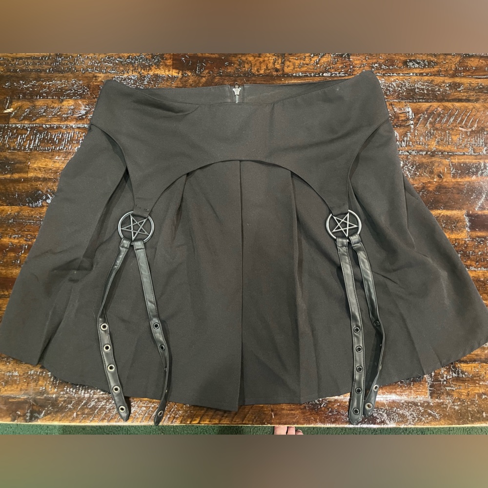 Killstar pentagram zip skirt